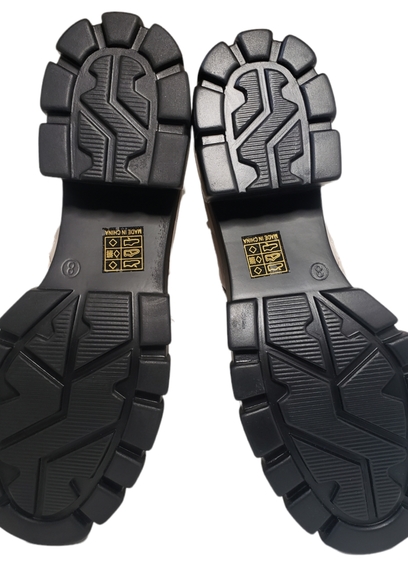 Nasty Gal Zip the Small Talk Lace-Up Biker Boots Beige Size 8 - Picture 10 of 15